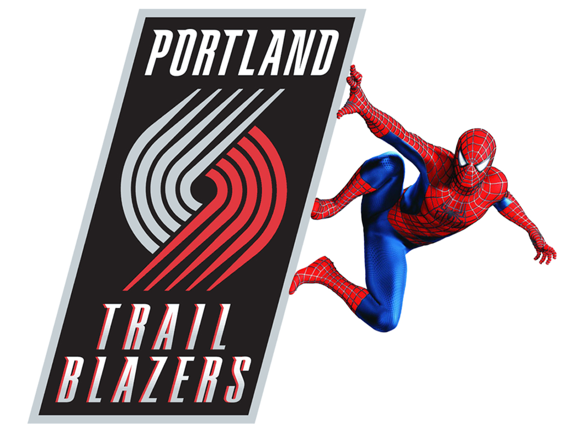 Portland Trail Blazers Spider Man Logo vinyl decal